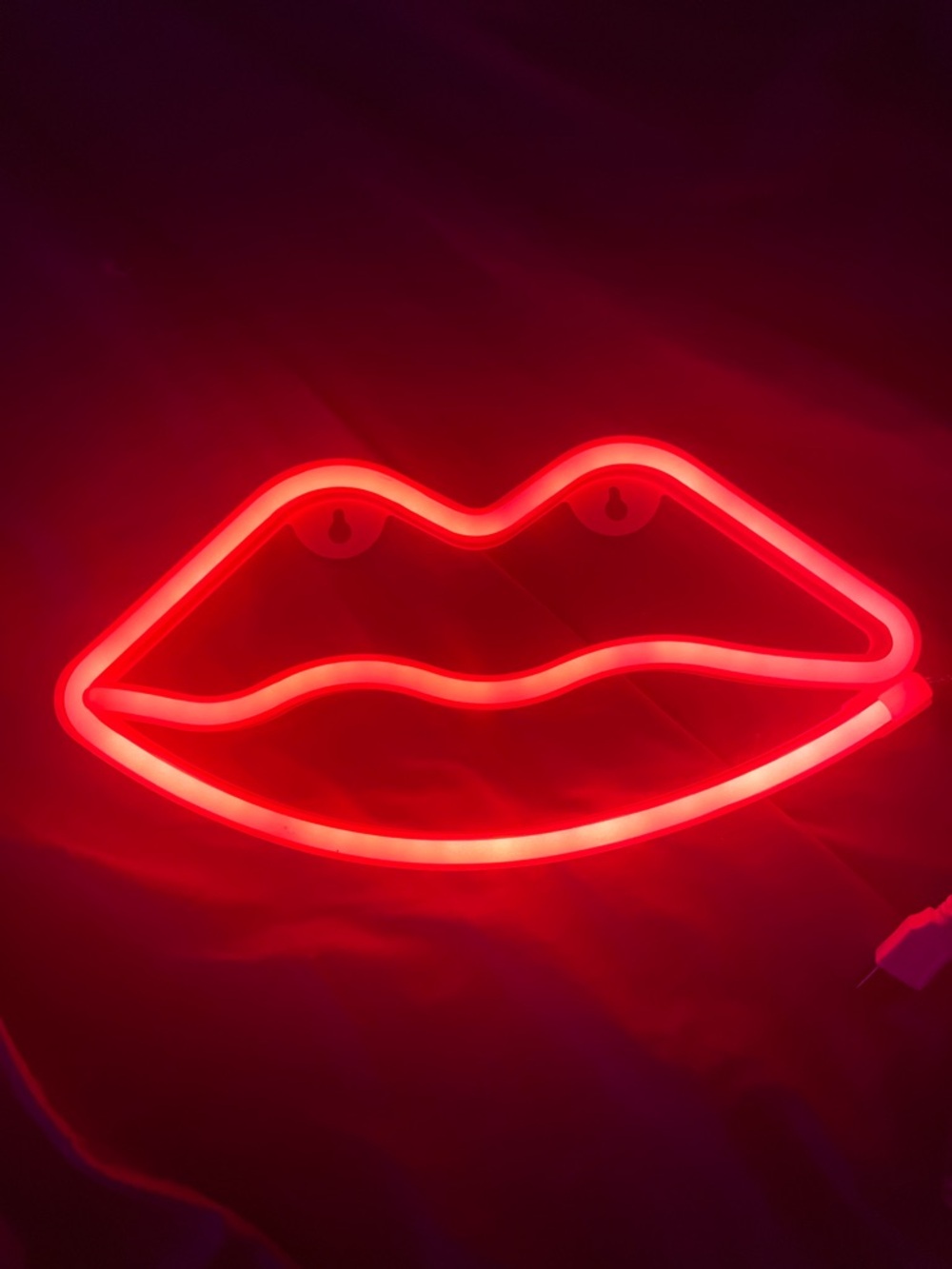 Neon Lips Wall Light - Red